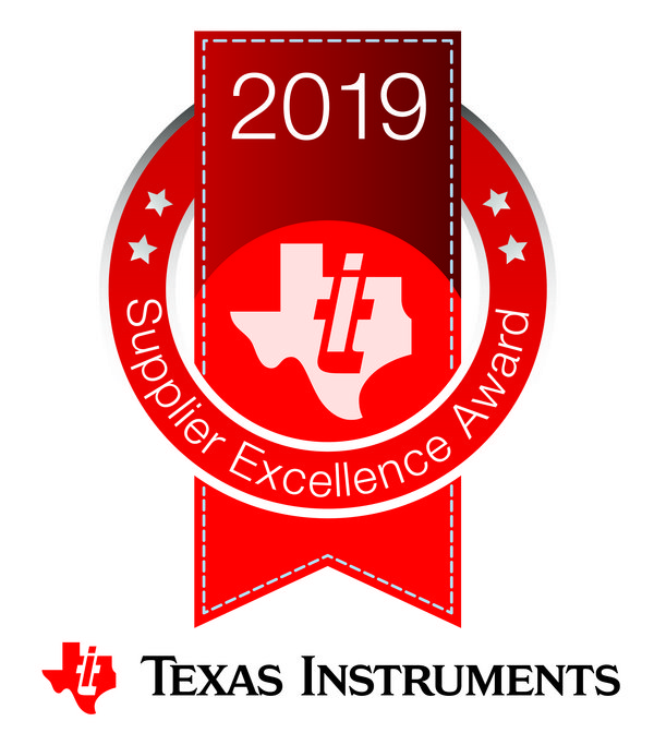 the Texas Instruments (TI) 2019 Supplier Excellence Award