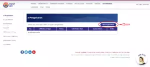 The EPF withdrawal page from the website for the new application for withdrawal for first or second house for the home buyers