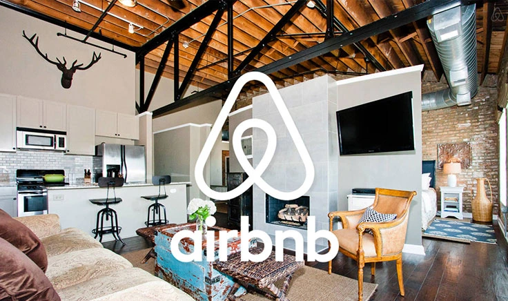 Airbnb photo with logo