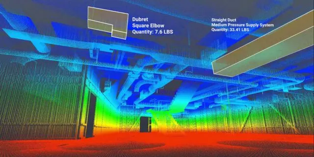 Heatwaves scan by the AI that Doxel has created for the construction site