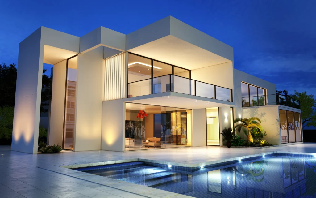 white luxurious real estate house