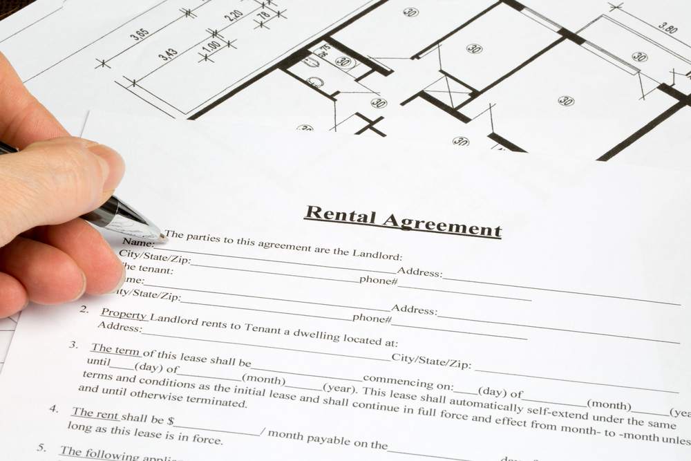 A Rental Agreement being filled